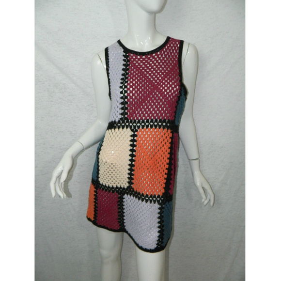 Topshop Dresses & Skirts - Topshop Dress Patchwork Burgundy Size M